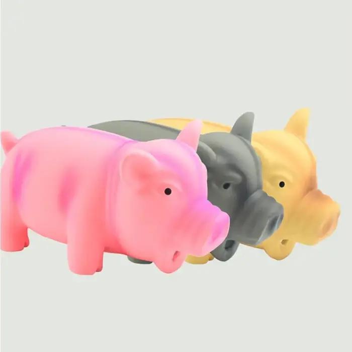 Jouets à mâcher sonores en caoutchouc et latex pour chiens, motif cochon mignon, pour l'entraînement et la dentition des chiots, fournitures et produits pour animaux de compagnie