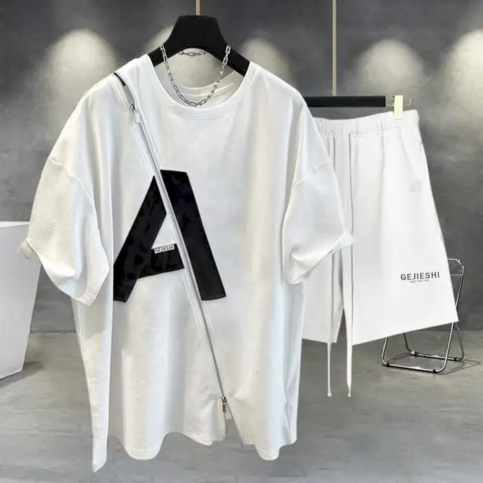 T-Shirt à Manches Courtes en Coton pour Femme, Design Irrégulier, Tendance, Été, Y2k