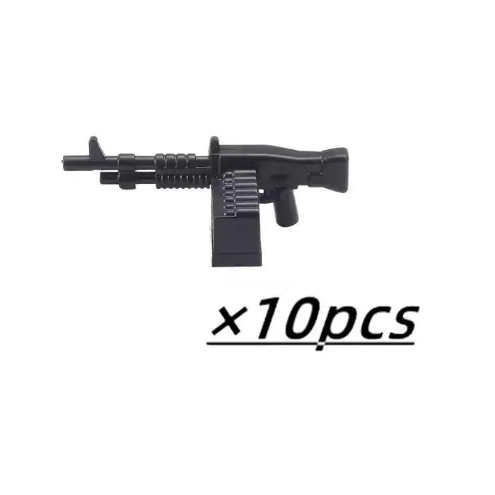 Figurines d'armes militaires, mini-accessoires, mitrailleuses légères, soldats MOC, armée, Brinquedos, pas de Playmobil, blocs de construction, jouets pour garçons