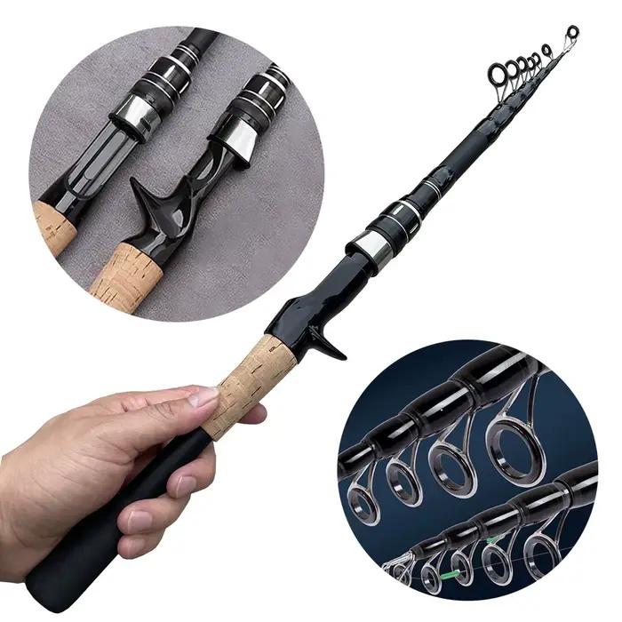 Baitcasting leurre canne à pêche filature télescopique 8g-25g manche en bois carbone coulée matériel