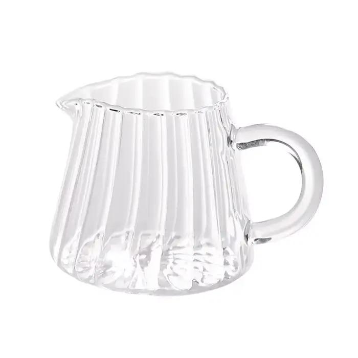 Petit Pot à lait rayé simple, travail manuel, verre résistant à la chaleur, tasse à lait exquise, di