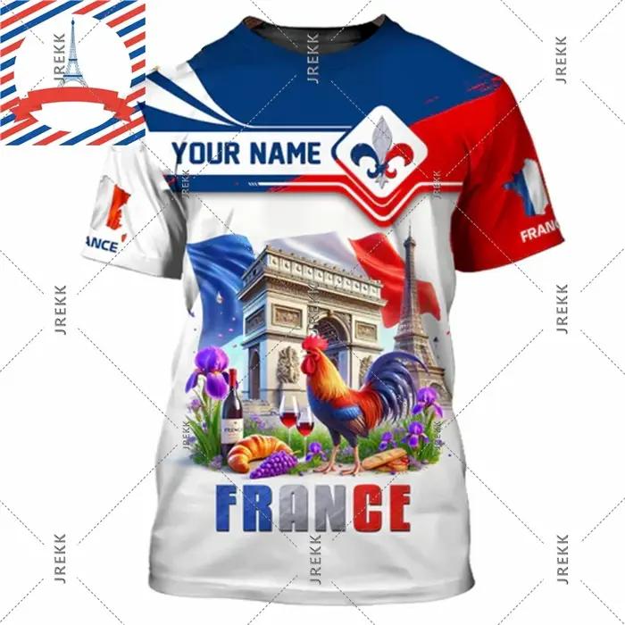 T-shirt homme col ras du cou imprimé coq en 3D nom personnalisé streetwear mode d'été tendance pour hommes femmes occasions spéciales