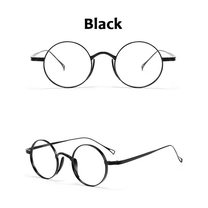 Style japonais fait à la main rétro ovale rond lunettes cadre hommes pur titane