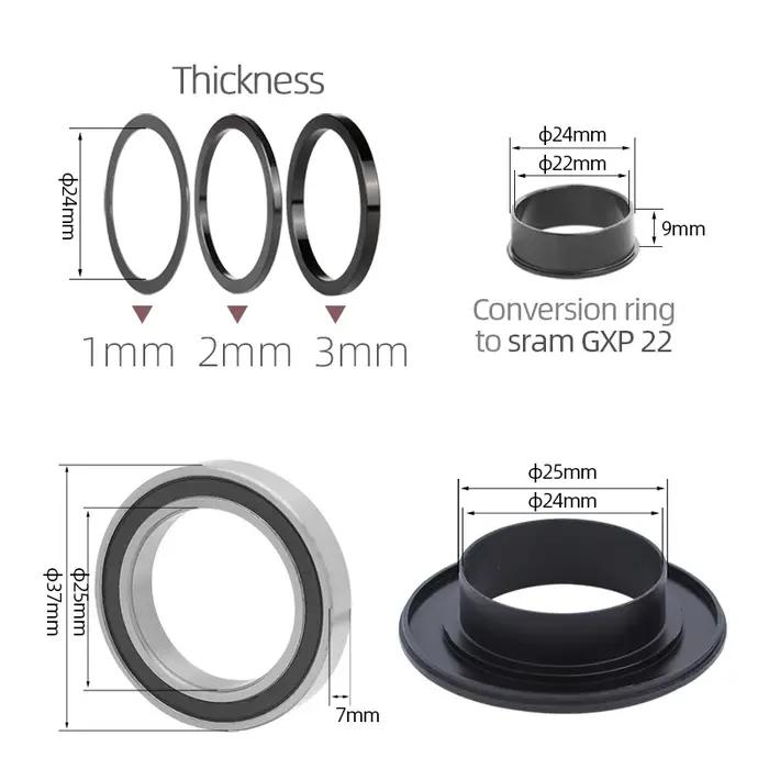 Kactus Tech BB90 Boîtiers de pédalier en céramique à pression pour VTT et vélos de route, pièces de