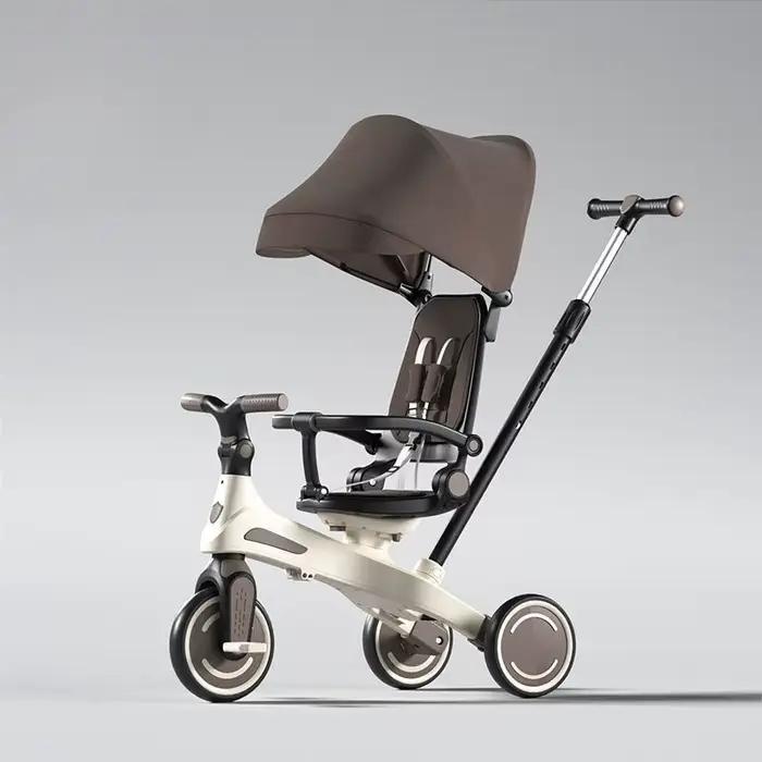 Poussette Trike pour bébé, siège pliable et réversible, conception Anti-basculement, cadre en Fiber
