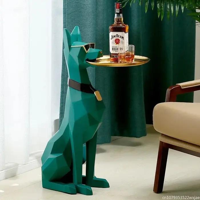 Grande table d'appoint Doberman de luxe