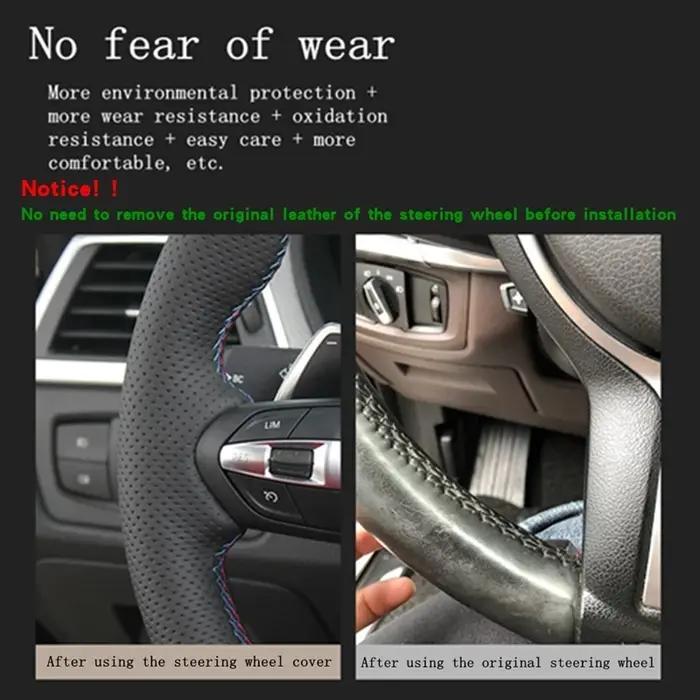 Housse de volant de voiture en cuir microfibre, personnalisée, antidérapante, respirante, pour Chevr