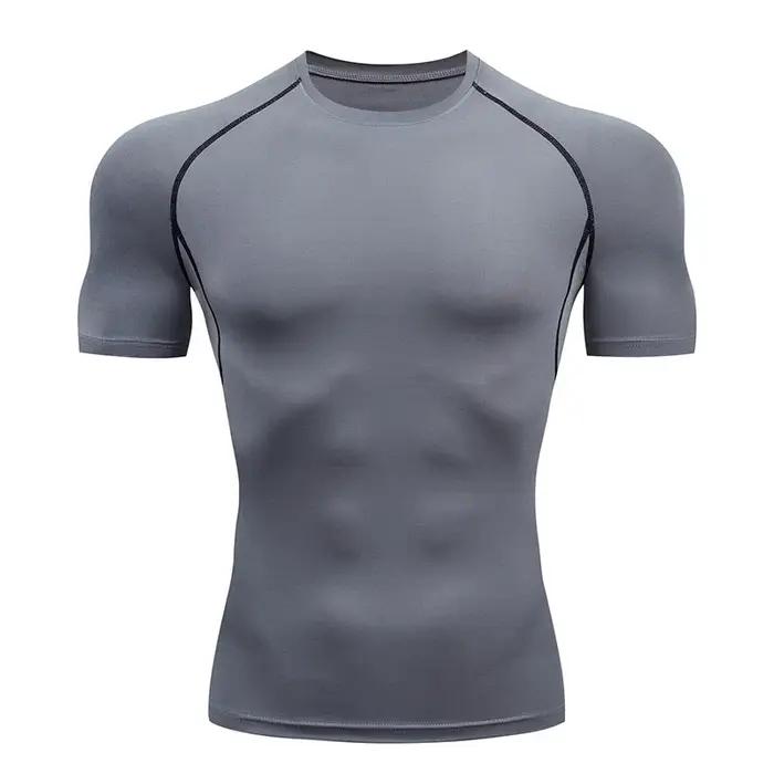 T-shirt de compression à manches courtes pour homme, t-shirt de sport, de fitness, de jogging et d'a