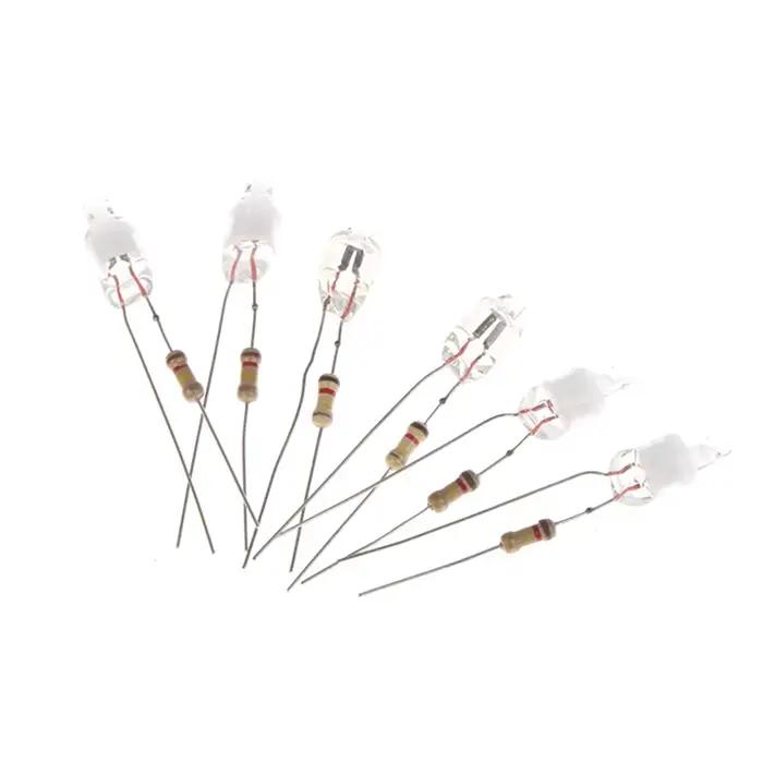 10 pièces indicateur néon vert rouge bleu signes 6mm lampe au néon lueur 2 fil de cuivre 6X13mm ampo