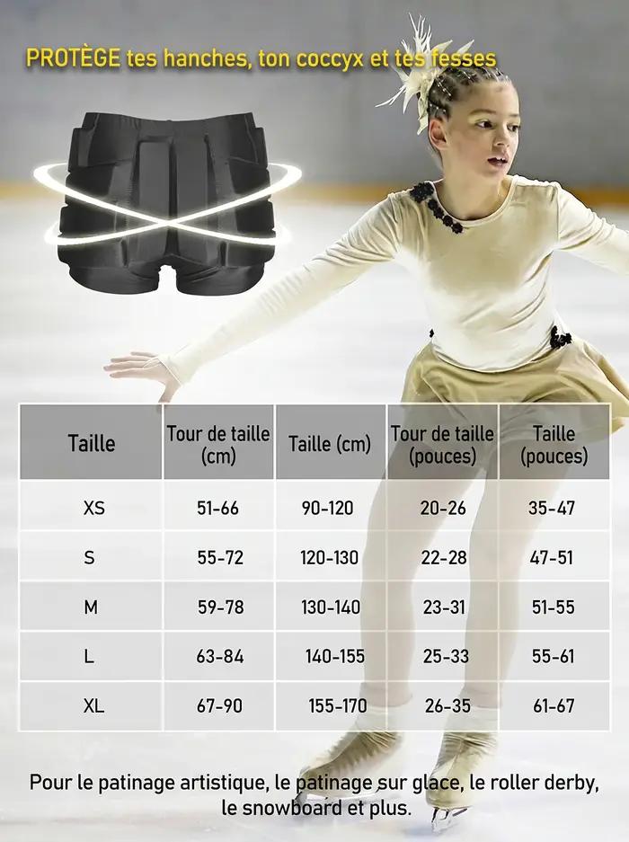 AVIVOR Short de patinage artistique rembourré