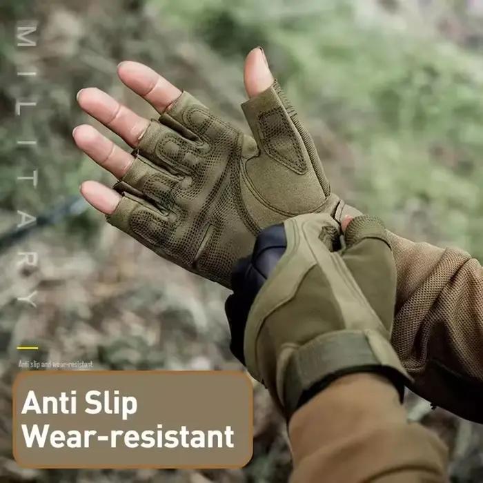 Gants tactiques mi-doigts homme mesh respirant softshell pour tir randonnée équipement outdoor