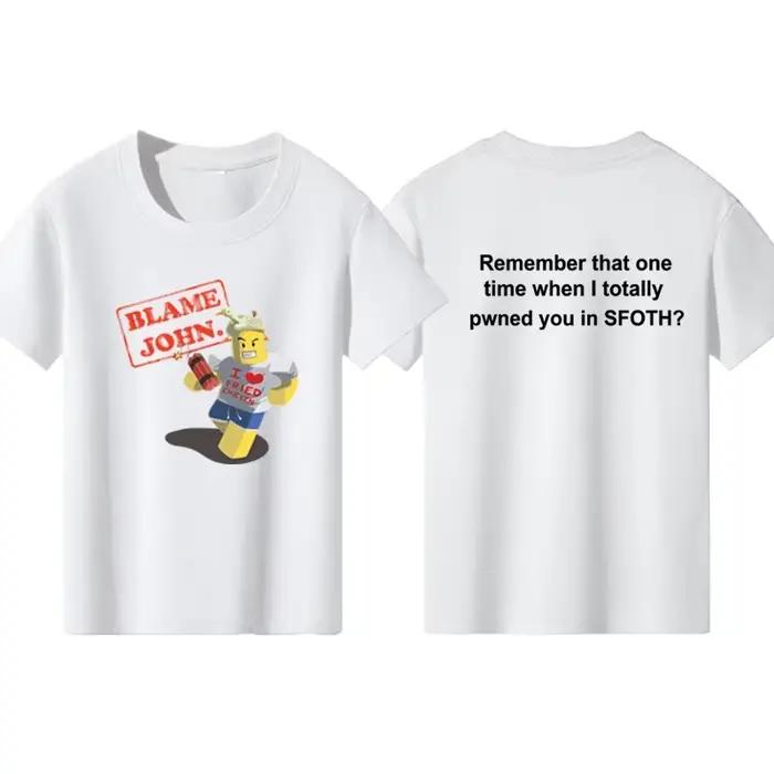 Blame John imprimé hauts pour adolescents T-shirt garçons filles été décontracté drôle mode col rond