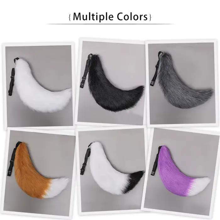 Anime COS chat queue de renard en peluche Cosplay Costumes grandes queues chien queue en fourrure jeu de rôle accessoires de spectacle de fête queue de fourrure pour les femmes