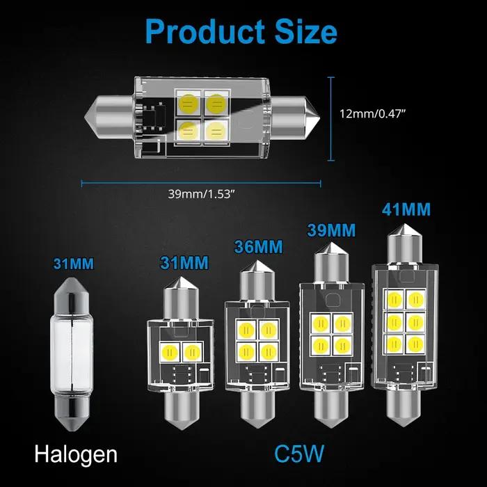 NAO C5W LED CANBUS C10W 12V 3030 SMD guirlande sans erreur 31mm 36mm 39mm 41mm pour lumière intérieu