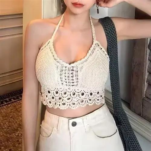 2026 haut court rétro sauvage creux Perspective gland Sexy Spaghetti sangle Tanke