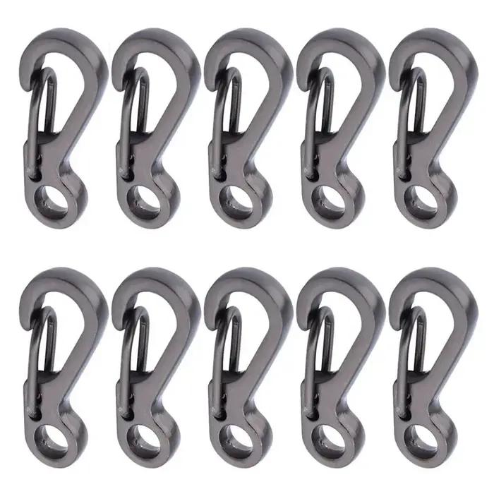 10 pièces/lot Mini mousqueton paracorde équipement tactique crochets porte-clés Camping EDC survie e