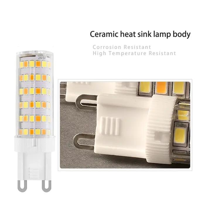 Ampoule LED 3 couleurs G9, 5 pièces, AC 220V 5W 7W 9W 12W SMD2835 3000K 4000K 6000K, interrupteur de