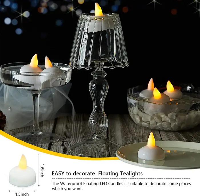 2-48 pièces bougie chauffe-plat LED flottante Flicke bougie LED électronique alimentée par batterie