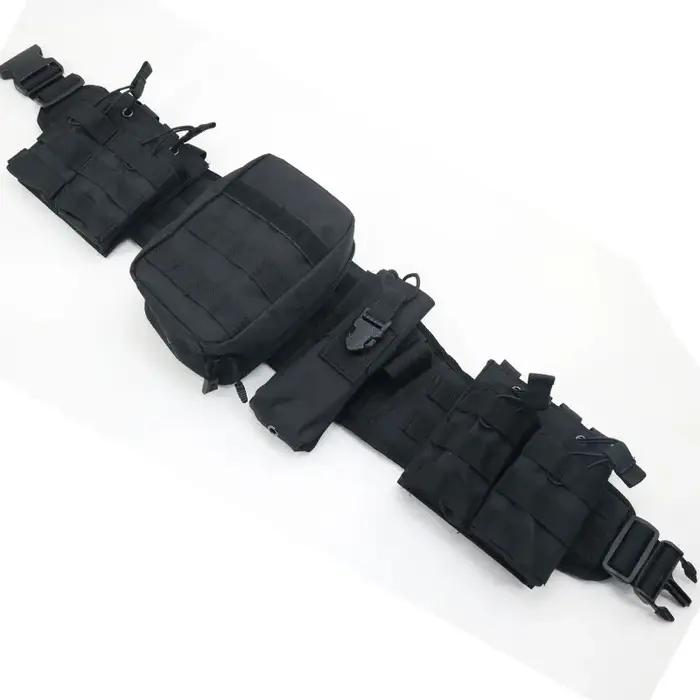 Set de ceinture tactique molle pour hommes avec sacs de rangement double chargeur talkie-walkie pour chasse et activités de plein air