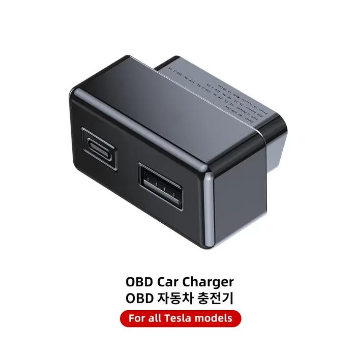 YZ Pour Tesla Model X S 3 Y Highland Juniper OBD Chargeur rapide USB et type C Double Port 48W Kit de conversion Accesso