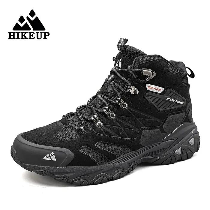 HIKEUP-Bottes de randonnée en daim pour hommes, baskets de trekking en plein air, chaussures de mont