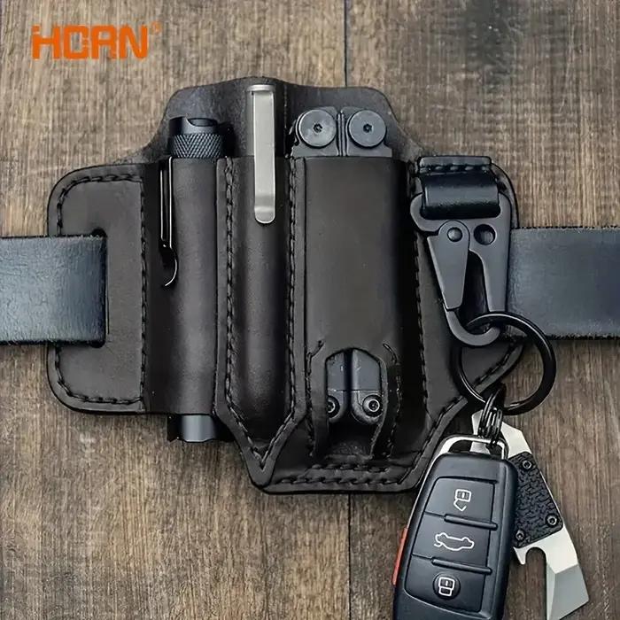Ceinture tactique multi-outils, sac en cuir, sac de rangement d'outils portables, étui de Camping en plein air chasse taille pochette en cuir PU