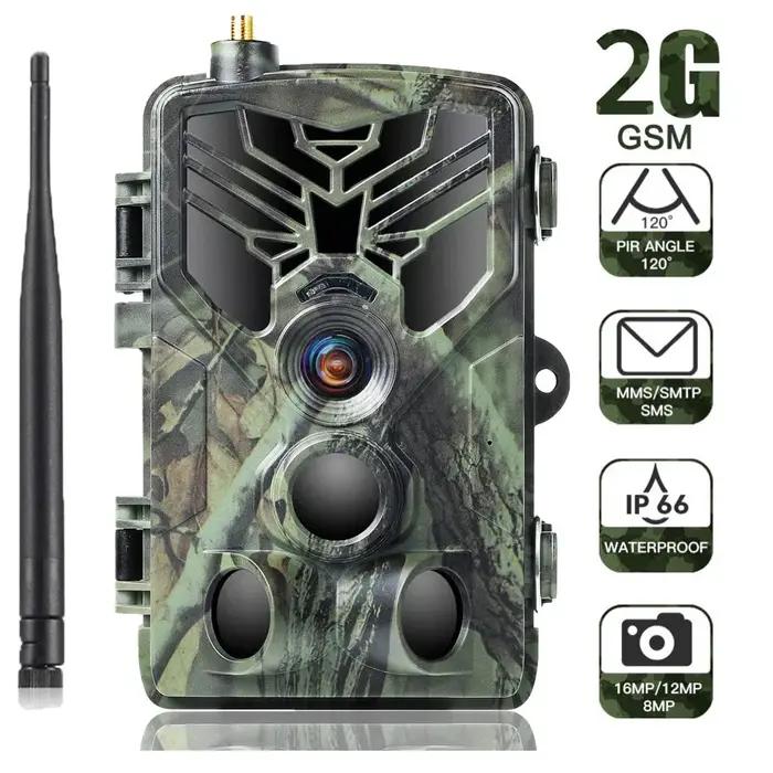 Caméras de chasse sans fil 2G SMS MMS SMTP 20MP 1080P avec détection de mouvement 120°, vision noctu