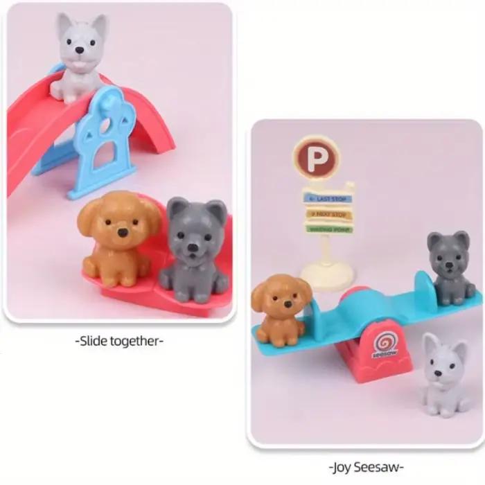 Chien jouet panier pour animaux de compagnie jouets de famille cage jouets scène jouant jouets décoration de noël et thanksgiving couleur aléatoire pour enfants 3-6 ans