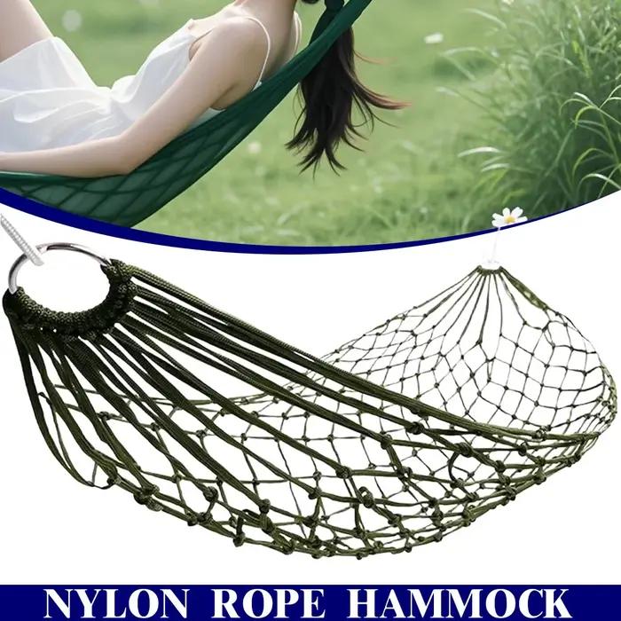 Hamac Portable en corde de Nylon épaisse pour jardin et extérieur, hamac en maille d'intérieur, chai
