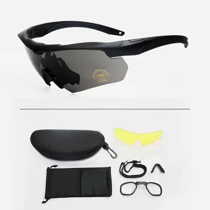 Lunettes tactiques militaires CS Airsoft lunettes de tir coupe-vent HD à 3 lentilles lunettes de sécurité pour motocross moto alpinisme occasions extérieures