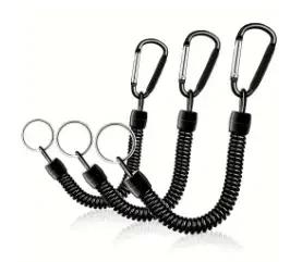 Porte-clés à ressort sangle de sécurité rétractable pour poignet extensible clé mousqueton anneau couleur rouge cadeau occasionnels