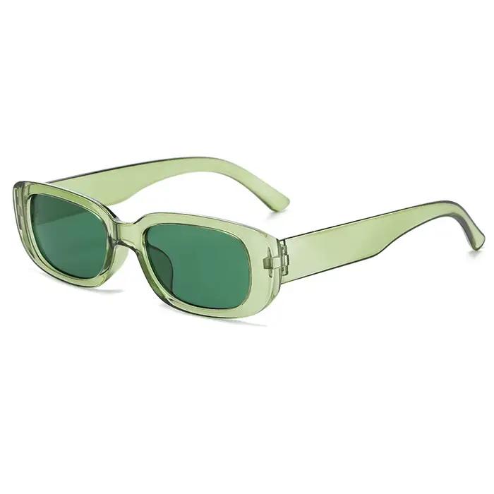 Lunettes soleil rétro vintage petit rectangle UV400 pour femme homme été plage voyage