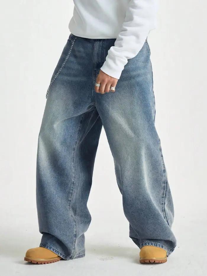 Jean large brossé pour hommes