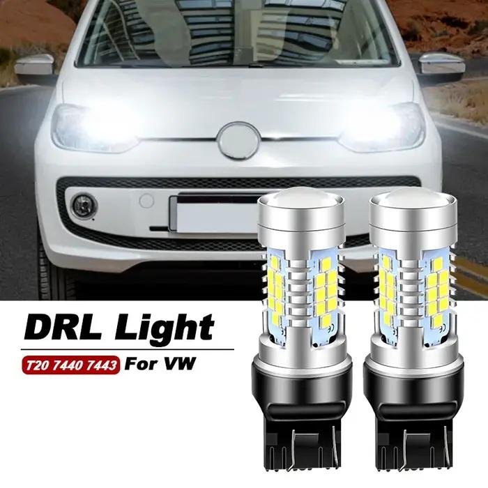 Ampoule LED DRL Canbus W21/5W 7443 T20, 2 pièces, pour VW Up e-UP Caddy MK4 Touareg 7P Beetle Skoda