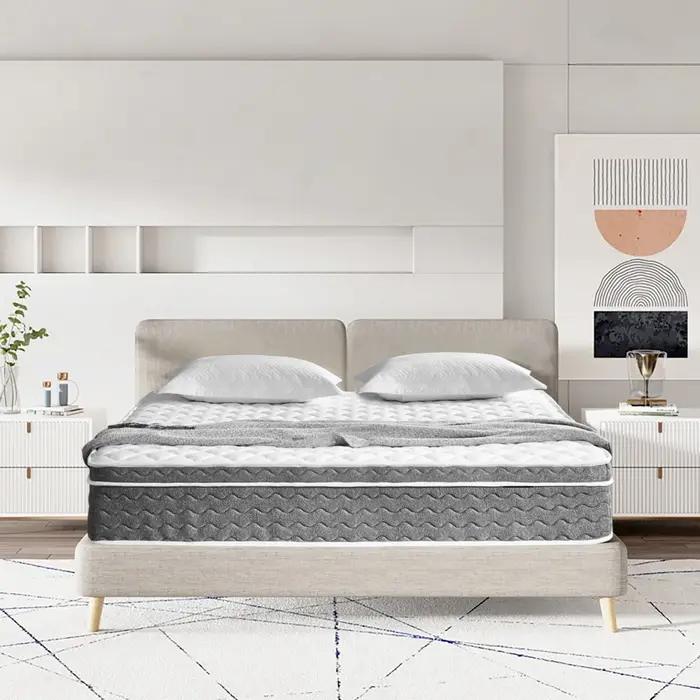 Matelas hybride Queen Size 10/12/14 pouces, fermeté moyenne, sans fibre de verre et certifié OEKO-TE