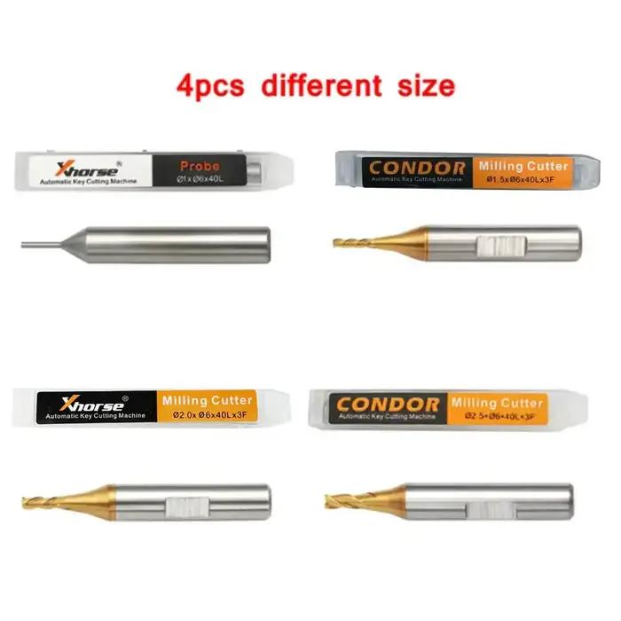 Sonde de fraise 1.0mm 1.5mm 2.0mm 2.5mm, 3 pièces, pour Xhorse CONDOR XC MINI Plus Dolphin XP-005 XP