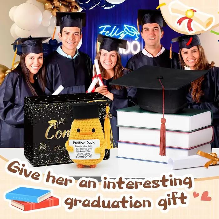 Cadeaux de remise de diplôme pour 2020 – Canard positif inspirant avec casquette et carte de vœux cornichon drôle pour ses filles lui garçons école