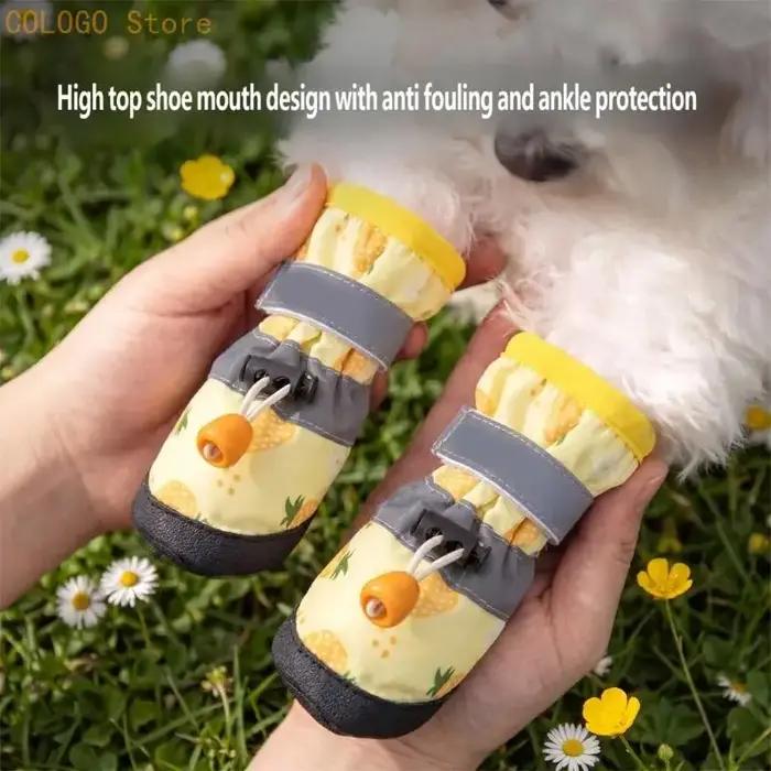 Ensemble chaussures pour chiens, 4 pièces, pour animaux compagnie, couvre-pattes avec ouverture supérieure Flexible