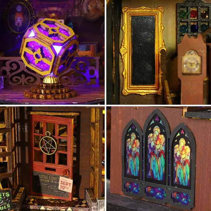 Coin de livre de maison au trésor magique miniature DIY - Puzzle 3D fabriqué à la main