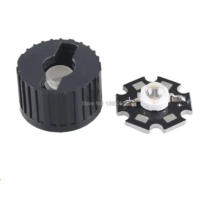 50 jeux de lentilles LED haute puissance 1W 3W 5W, lentilles PMMA 20MM avec support 5 15 25 30 45 60