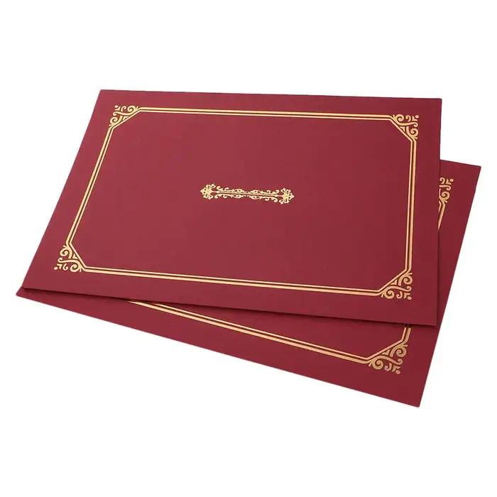 Porte-certificats A4, 2 pièces, couvertures de diplôme, design élégant et luxueux, dossiers de présentation en papier robuste pour diplômes du lycée et du collège