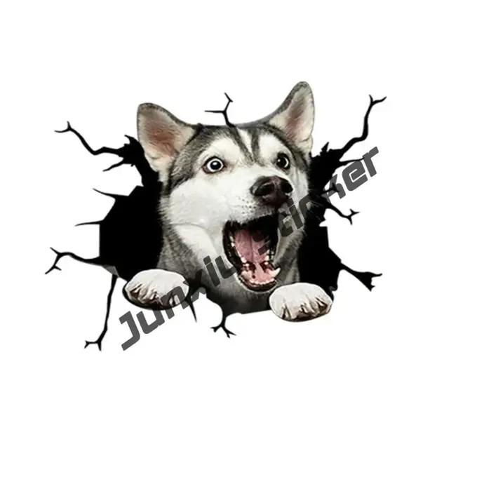Autocollant de chien husky sibérien mignon