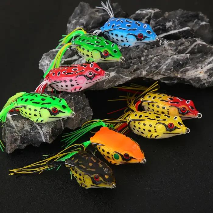 1 pièces 5g 9g 13g 17.5g leurres de pêche grenouille souple appâts artificiels en Silicone avec Doub