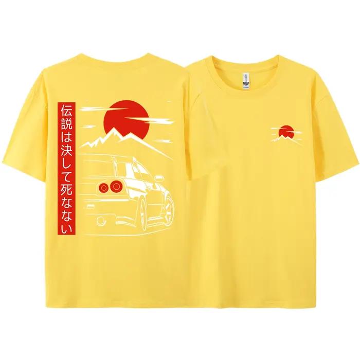 Style japonais voiture JDM Culture GTR course t-shirts hommes femmes vêtements de rue conception originale surdimensionn