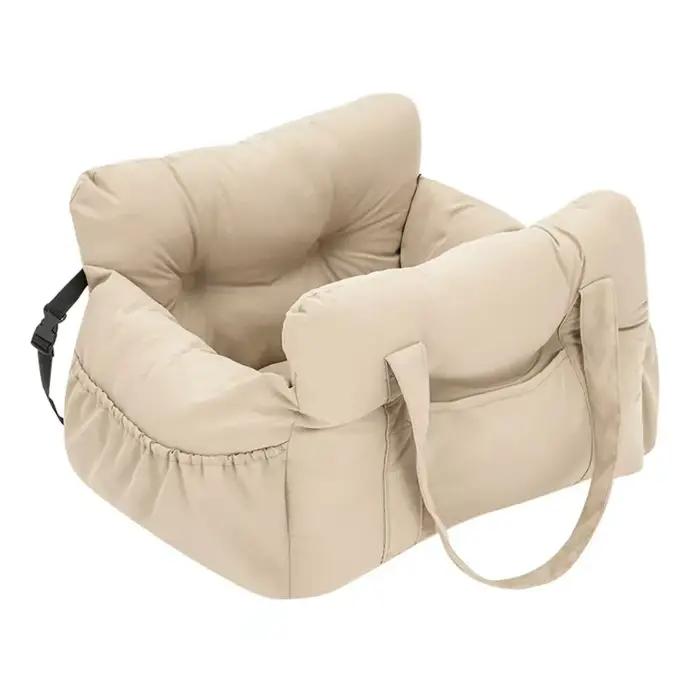 Siège auto pour chien avec ceinture de sécurité – Lit de voiture antidérapant pour petits chiens, po