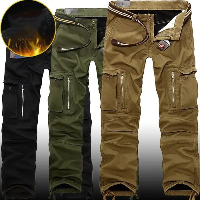 Pantalon cargo militaire polaire épaisse taille 40 pour chasse hivernale homme grand