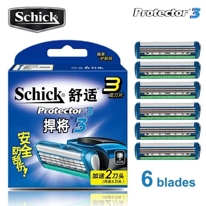 4 lames lames de sécurité Original nouveau Schick protecteur 3d diamant lame Pack hommes rasage rasoir remplacement