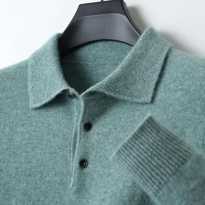 Pull en laine mérinos homme col rabattu ample élégant pour automne et printemps affaires ocassions spéciales