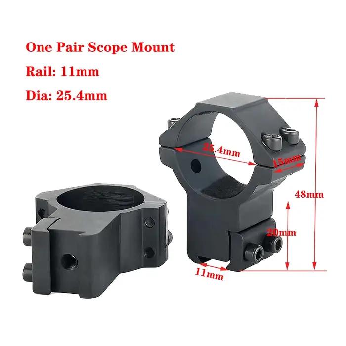 2 anneaux de montage pour lunette de chasse, pour tubes de lunettes de 25,4 mm et 30 mm, rail Picati