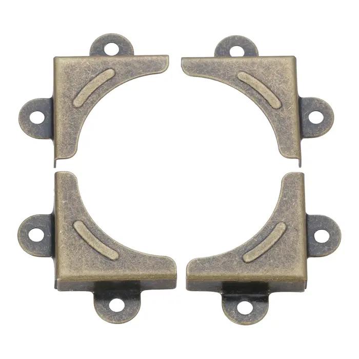 Lot de 4 coins de protection décoratifs en métal antique pour boîtes en bois